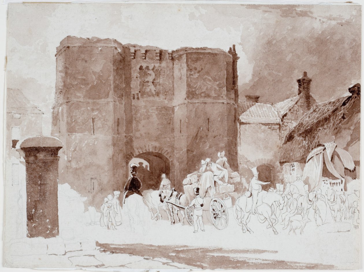 Hotspur Tower, Alnwick (tužka a akvarel na papíře) od Luke Clennell