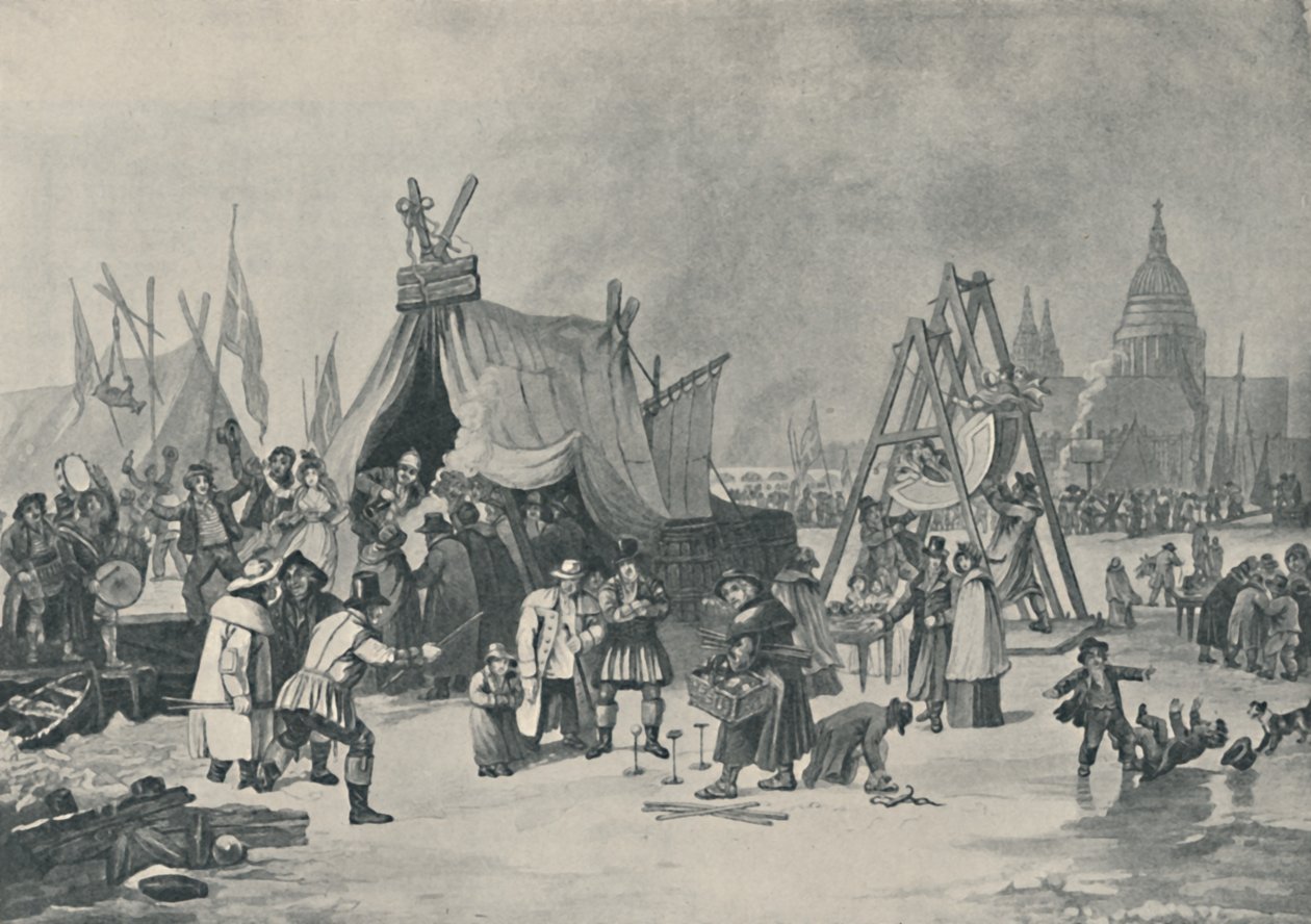 Veletrh na Frozen Thames, 1814, 1920 od Luke Clennell