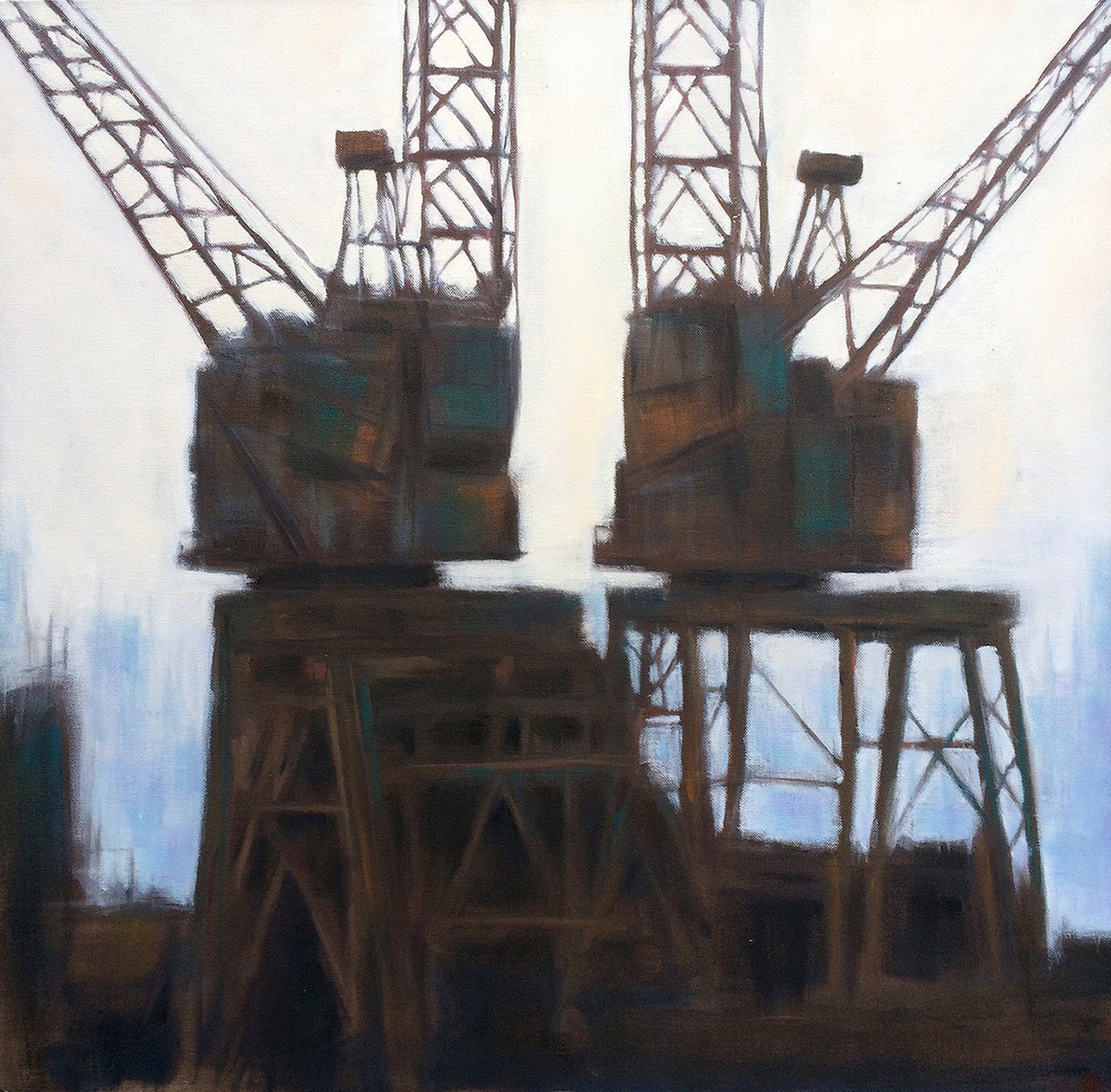 Bratři z Battersea, 2011 (olej na plátně) od Luke M Walker