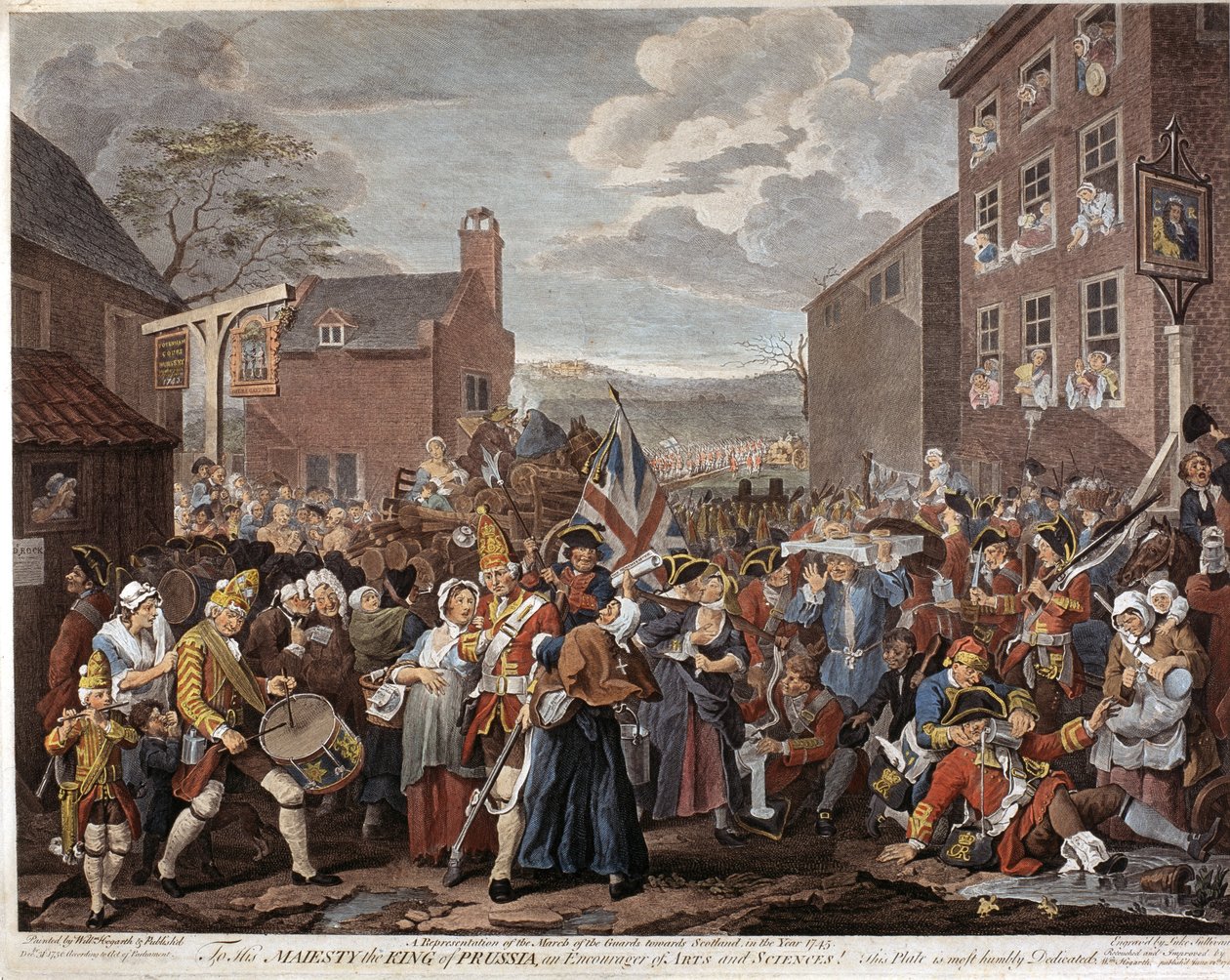 Pochod stráží směrem ke Skotsku v roce 1745 od Luke Sullivan