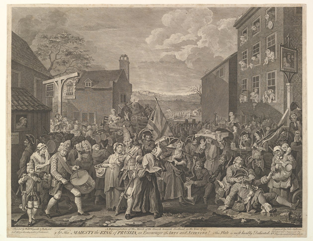 Pochod do Finchley-A Reprezentace Pochodu stráží směrem ke Skotsku..., 12. června 1761. od Luke Sullivan