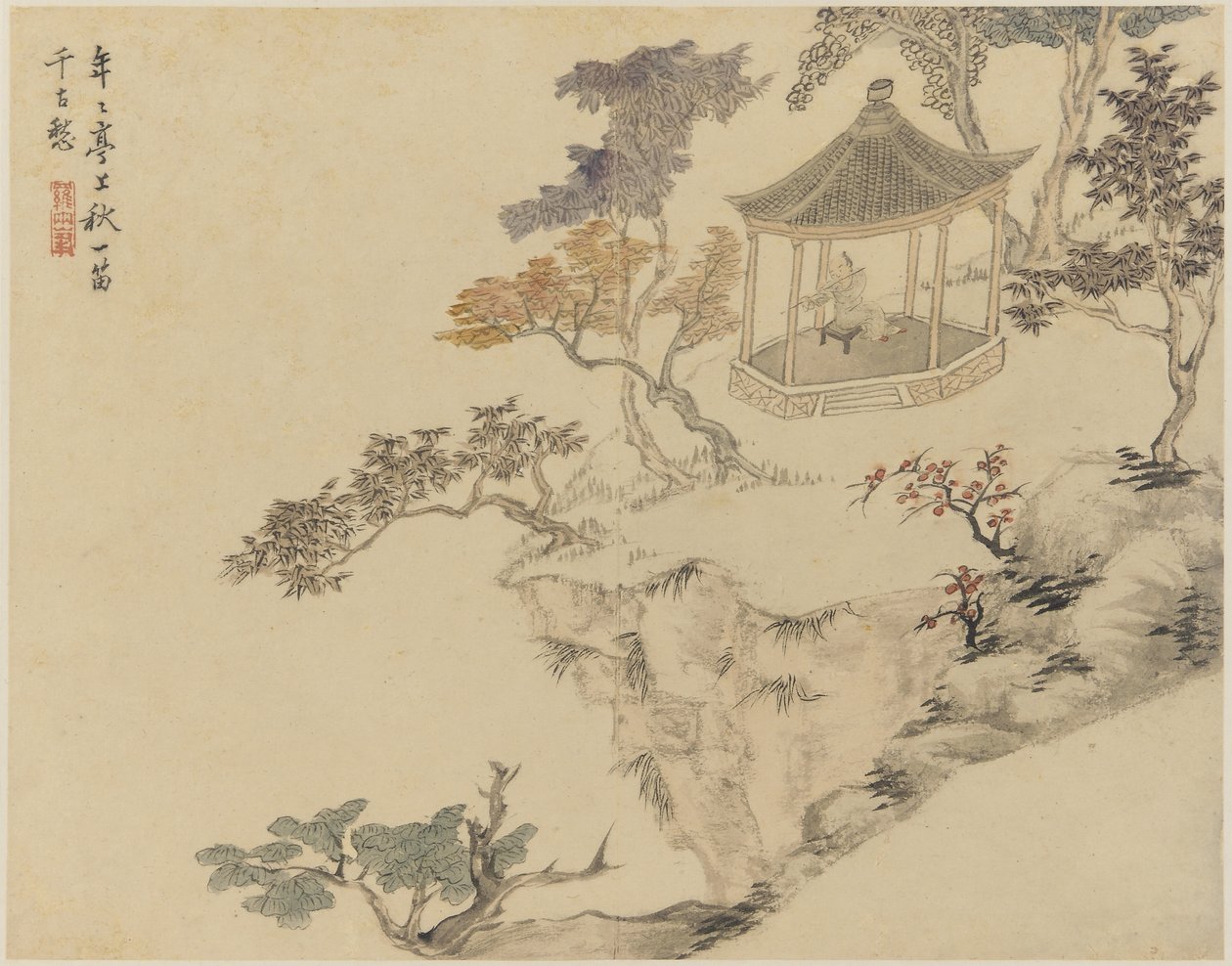 Poetické koncepty, dynastie Qing, 1774 (inkoust a barva na papíře) od Luo Ping