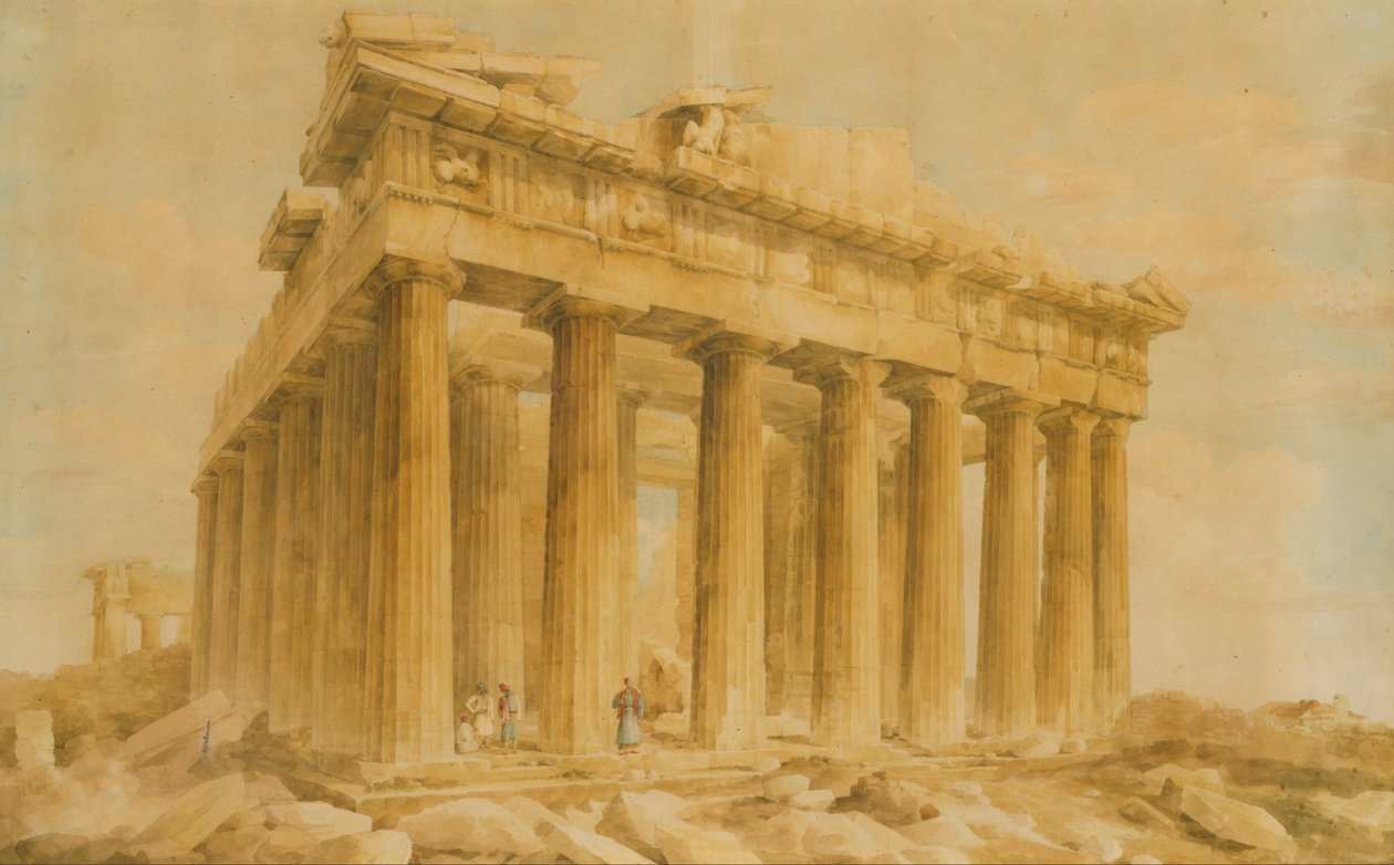 Parthenon ze severozápadu od Giovanni Battista Lusieri