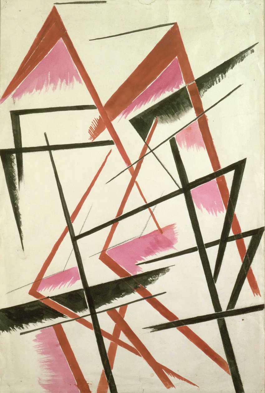 Lineární konstrukce, kolem roku 1921 od Lyubov Sergeevna Popova
