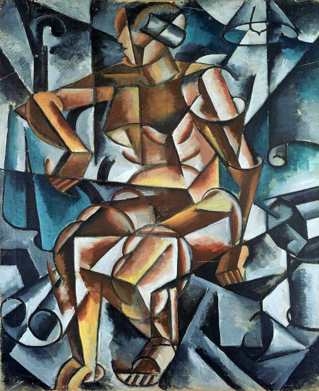 Sedící postava, 1914-15 od Lyubov Sergeevna Popova