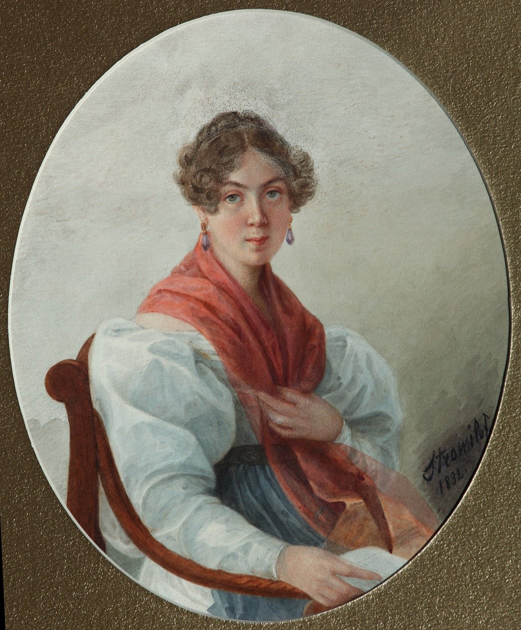 Portrét N.A. Vasilyeva, 1835 od Lyubov Stepanovna Borozdna Stromilova
