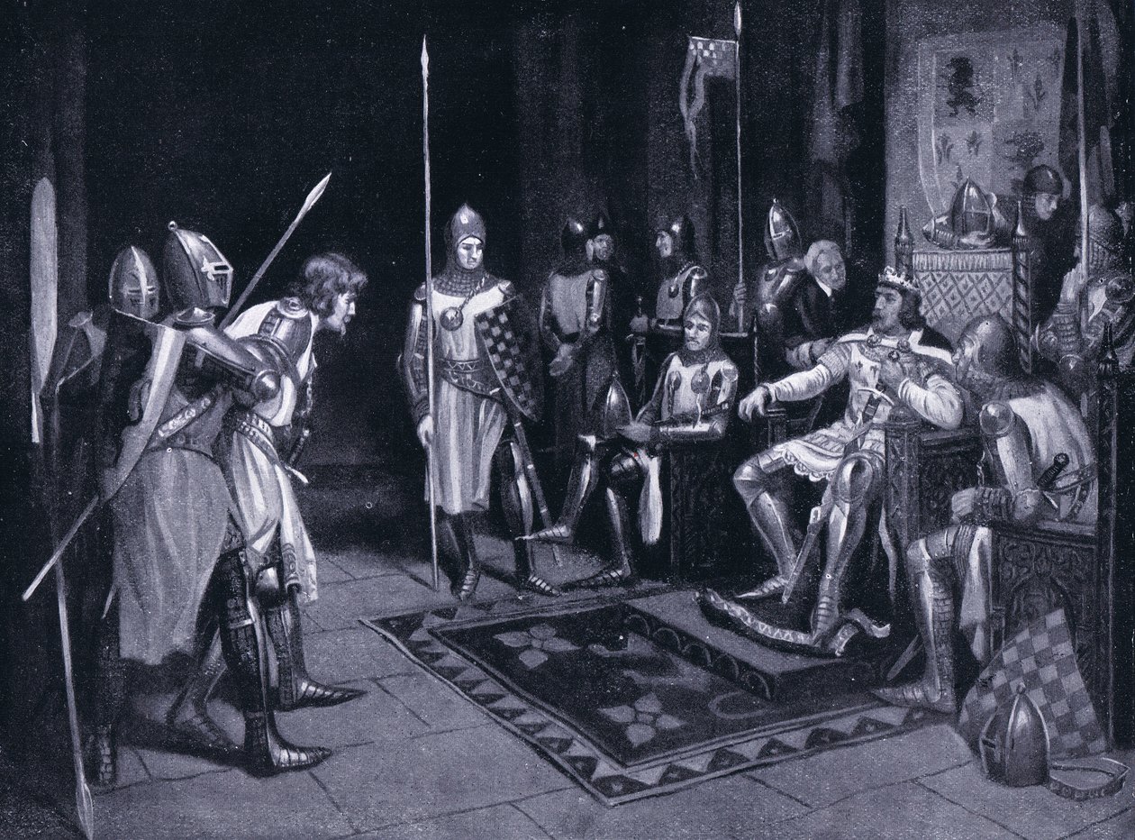 Hrabě z Lancasteru je odsouzen ve své vlastní síni v Pontefract ve 20. letech 20. století od M. Mackinlay