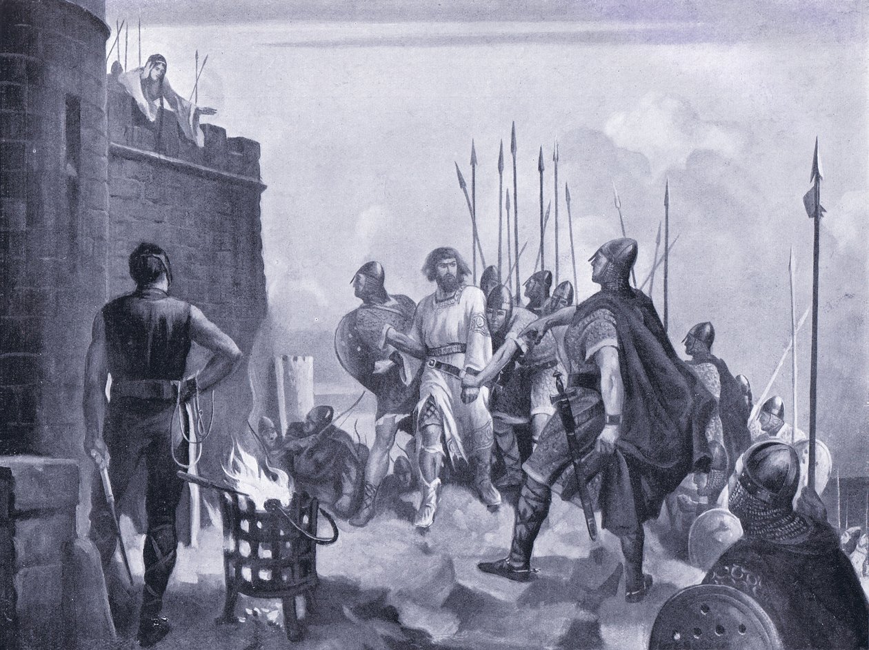 Kapitulace hradu Bamborough AD1095, 20. léta 20. století od M. Mackinlay