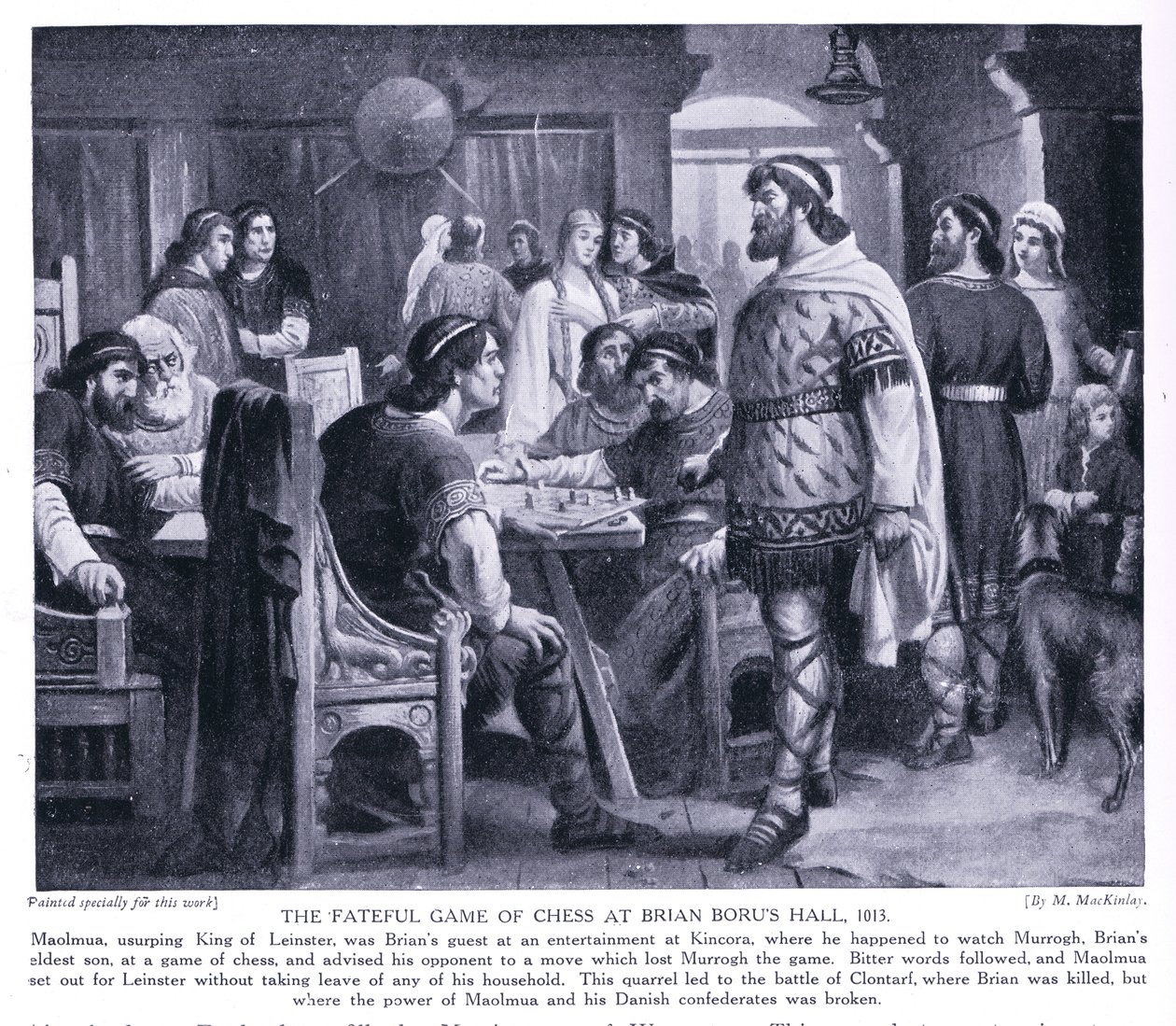 Osudová partie šachu v sále Briana Boru AD1013, 20. léta 20. století od M. Mackinlay