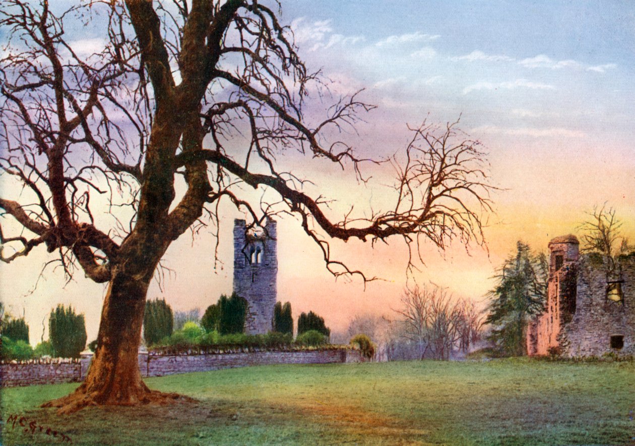 Ruiny na kopci Slane, hrabství Meath, Irsko, 1924-1926 od MC Green