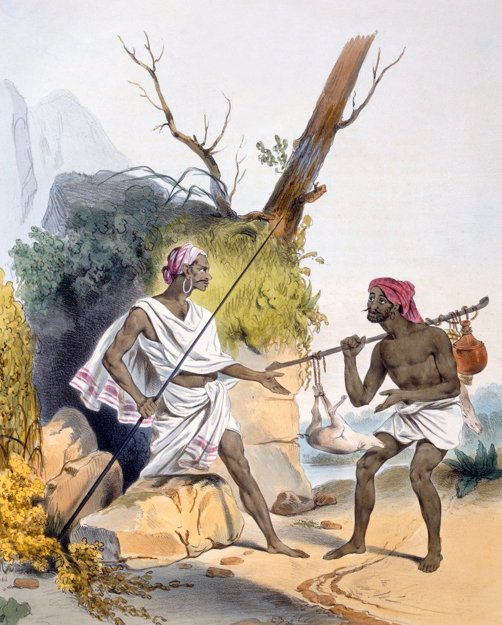 Zloděj přepadení kolemjdoucího, 1827-35 od M.E. Burnouf