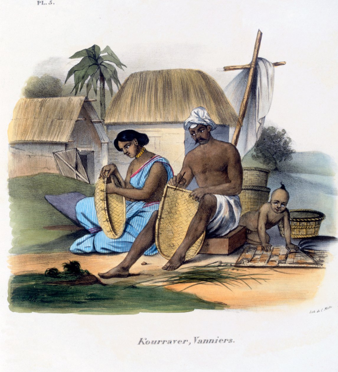 Košíkáři, 1827-35 od M.E. Burnouf
