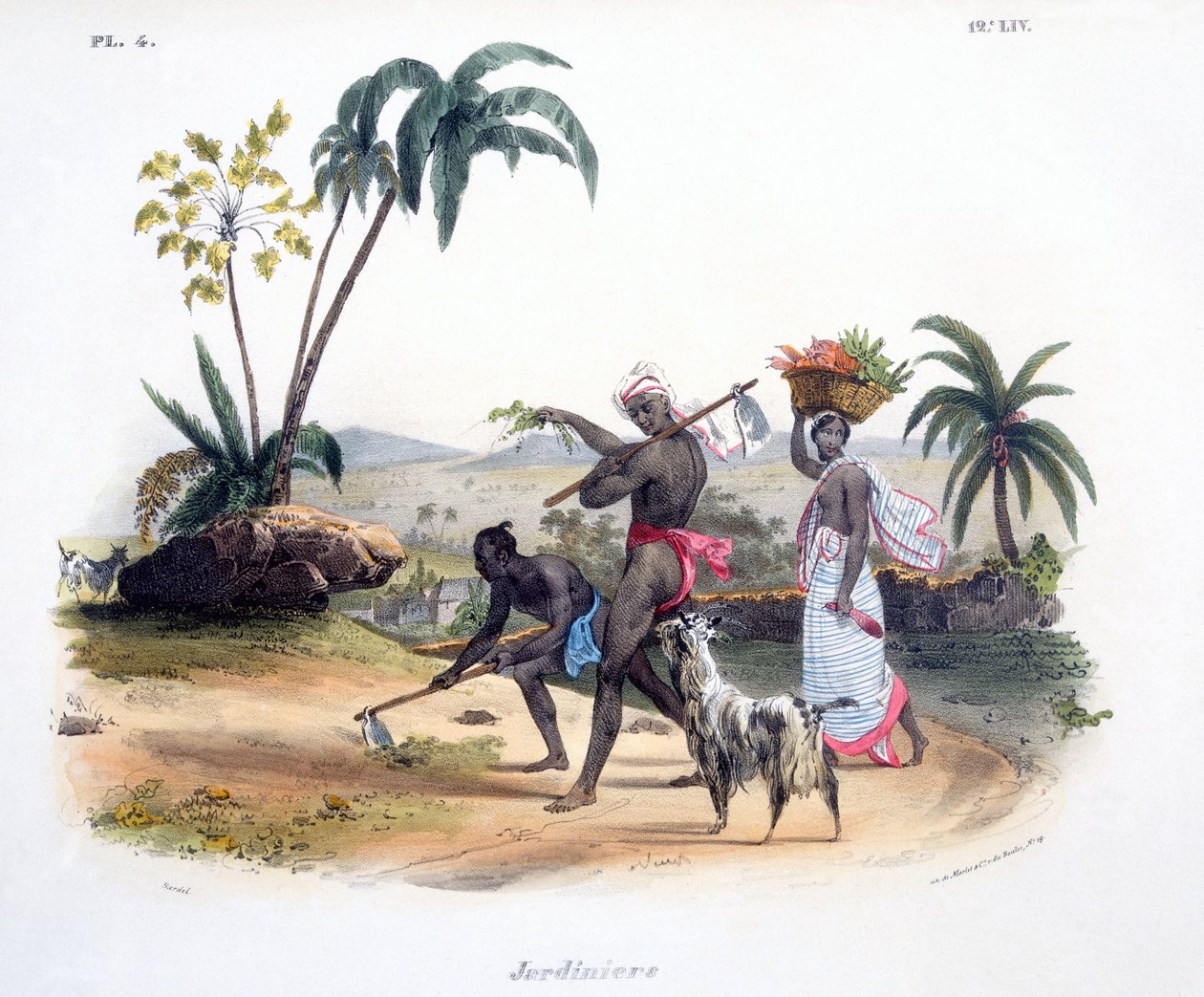 Zahradníci pěstující zeleninu, 1827-35 od M.E. Burnouf