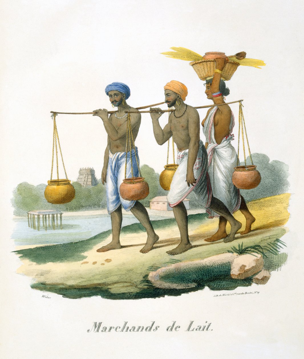 Prodavači mléka, 1827-35 od M.E. Burnouf