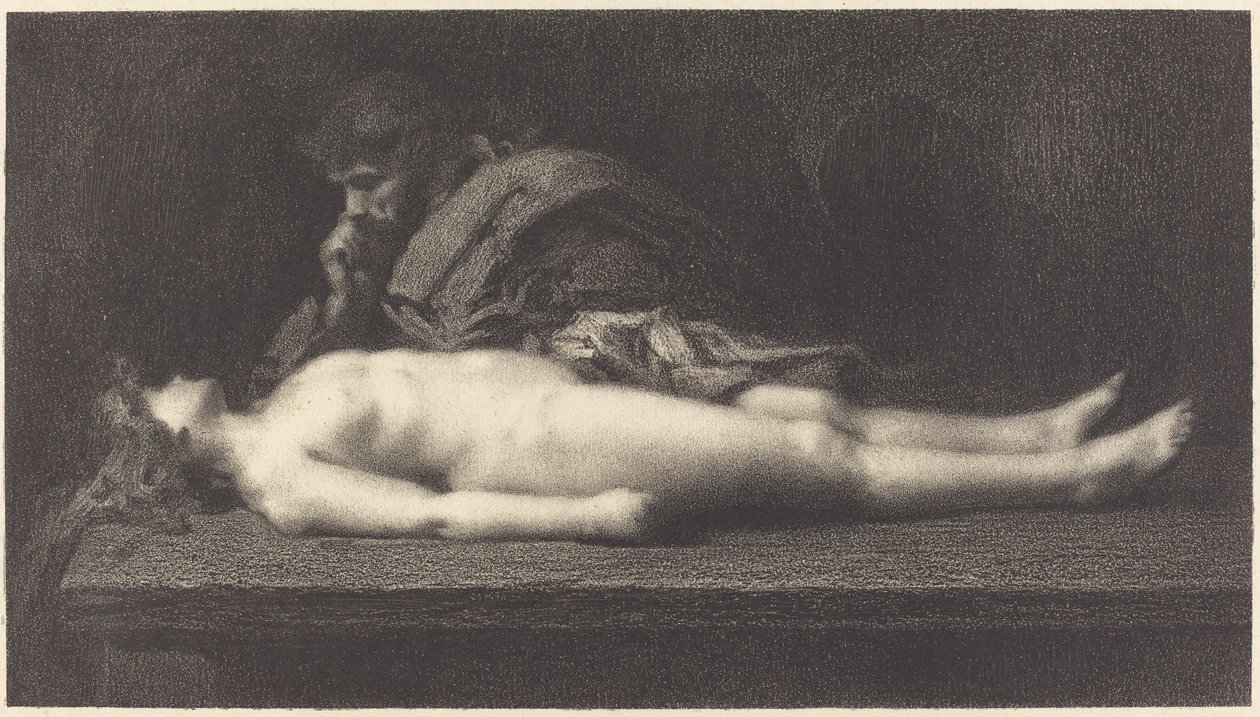 Levita z Efraima a jeho mrtvá manželka od M.G. Fuchs after Jean Jacques Henner
