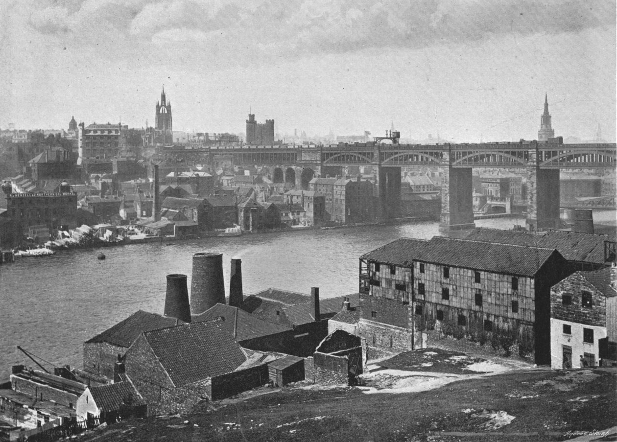 Newcastle-on-Tyne, z Rabbit Banks, c1900 od M. Aunty