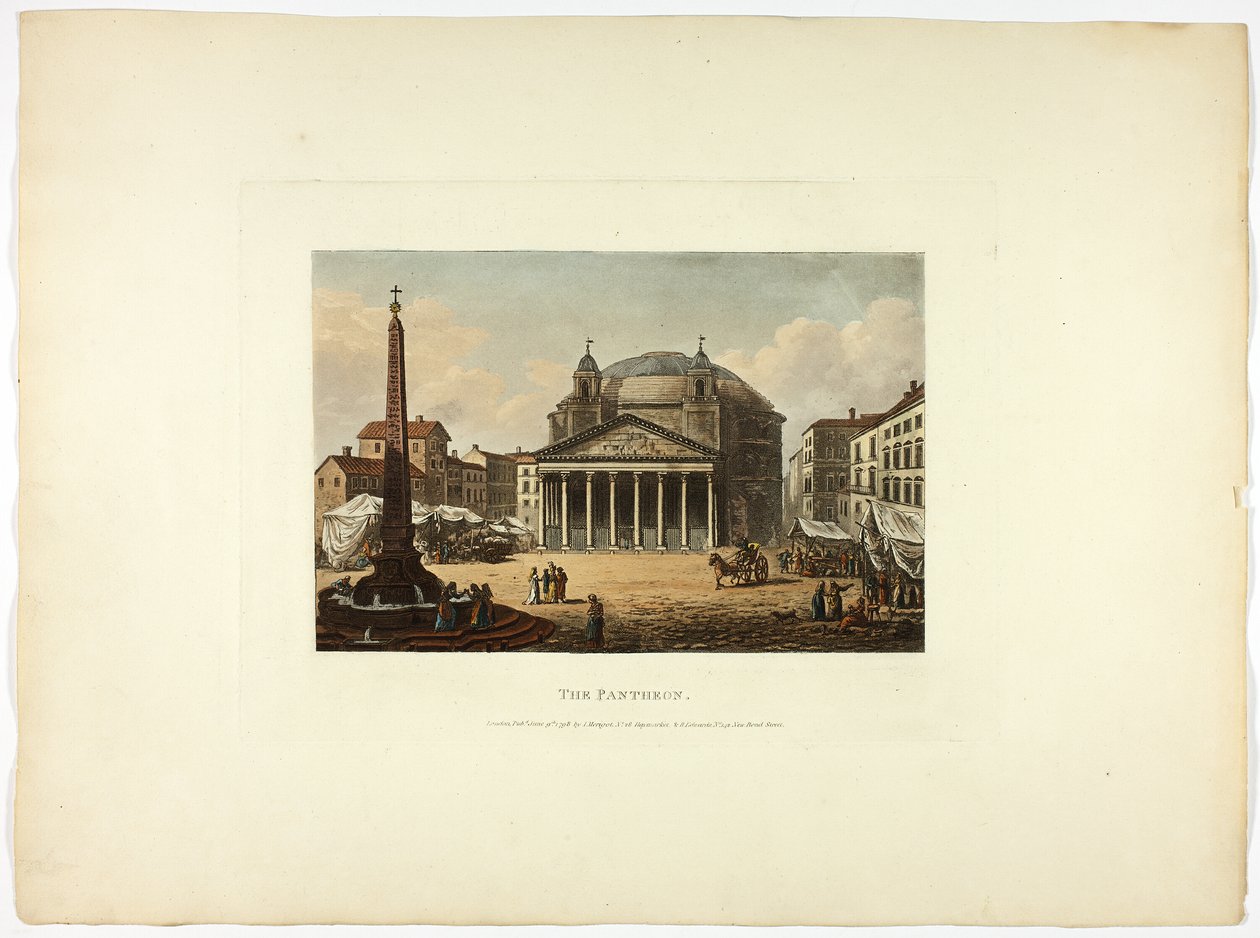 Pantheon, deska dvacet šest z Ruin Říma od M. Dubourg