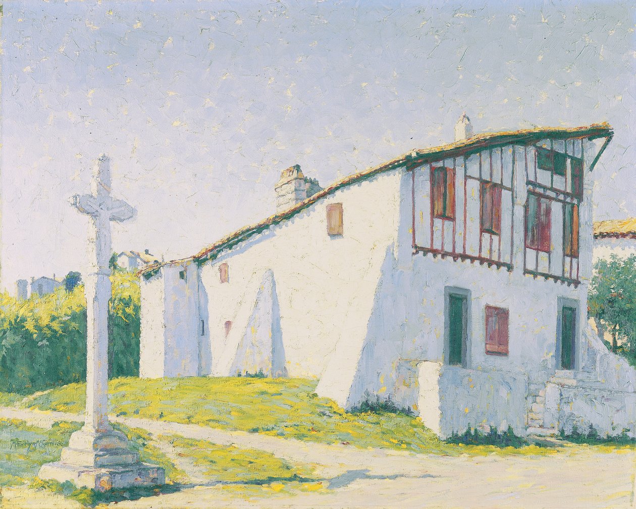 Bisque House, St. Jean de Luz, Francie (olej na plátně) od M. Evelyn McCormick