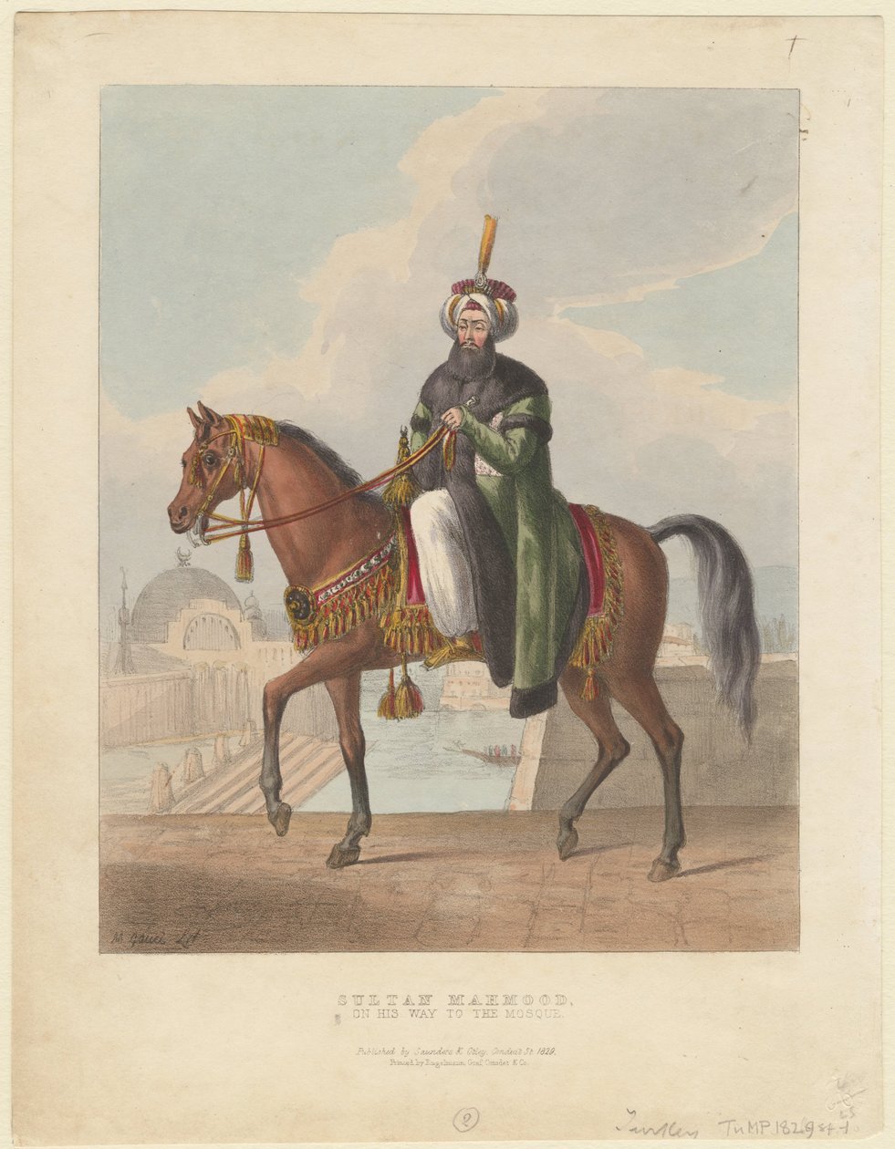 Portrét Mahmuda II 1785-1839, sultána Osmanské říše, 1829 od M. Gauci