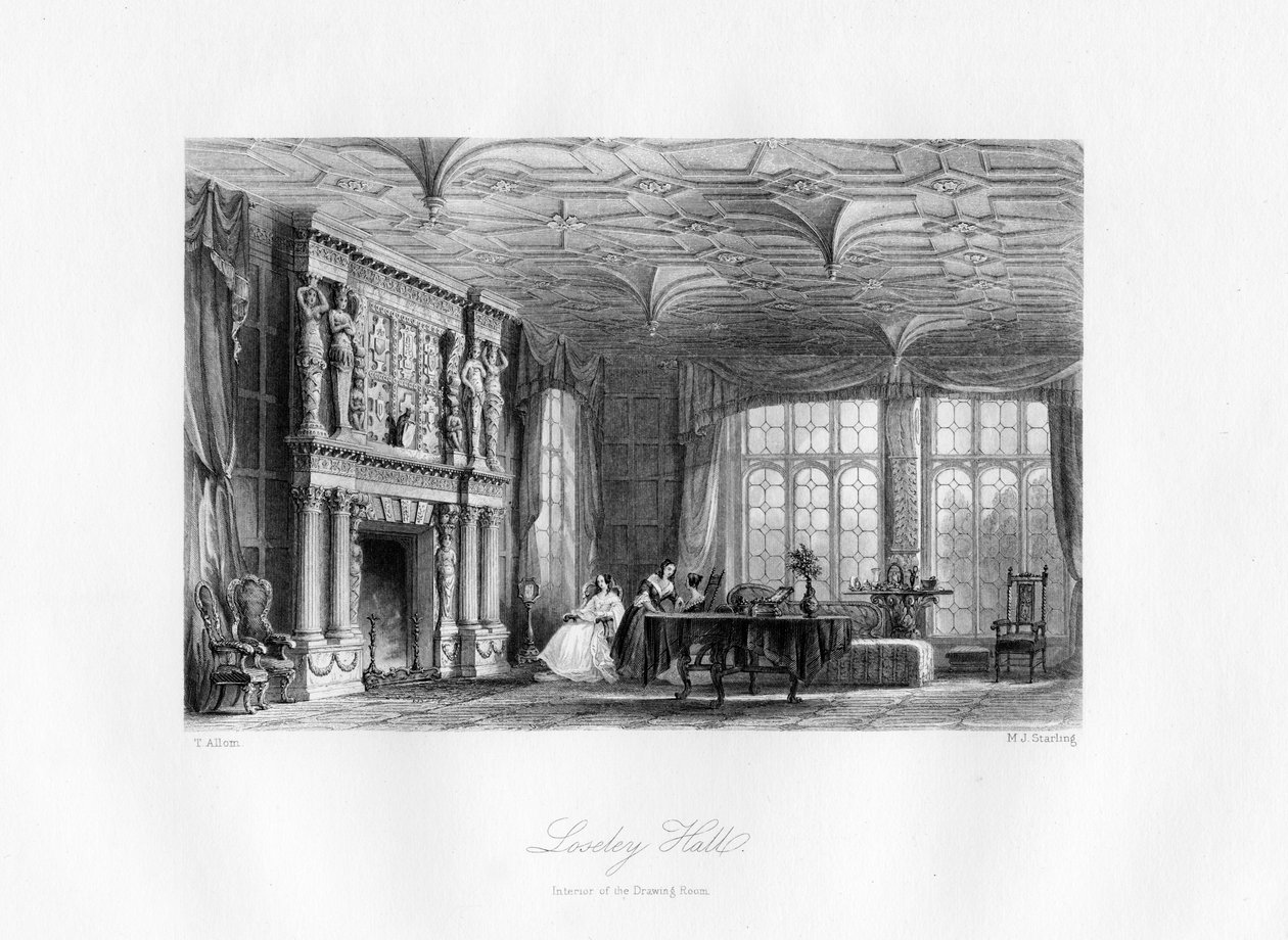 Přijímací pokoj, Loseley Hall, Guildford, 19. století. od M. J. Starling