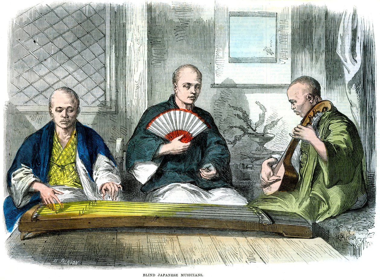 Slepí japonští hudebníci, 1864 od M. Jackson