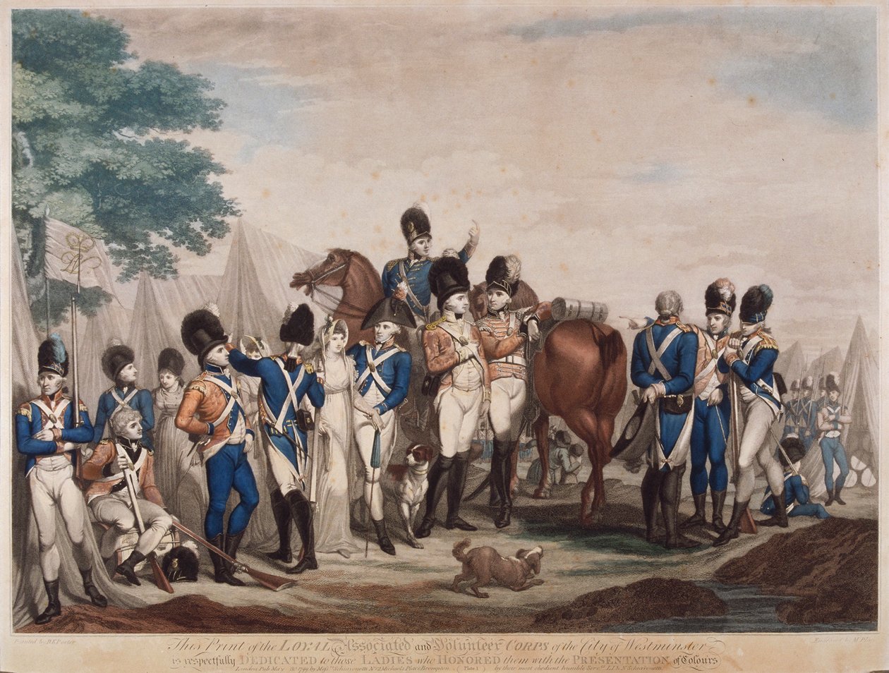 Vojáci loajálního sdruženého a dobrovolnického sboru města Westminster, 1799 od M Place