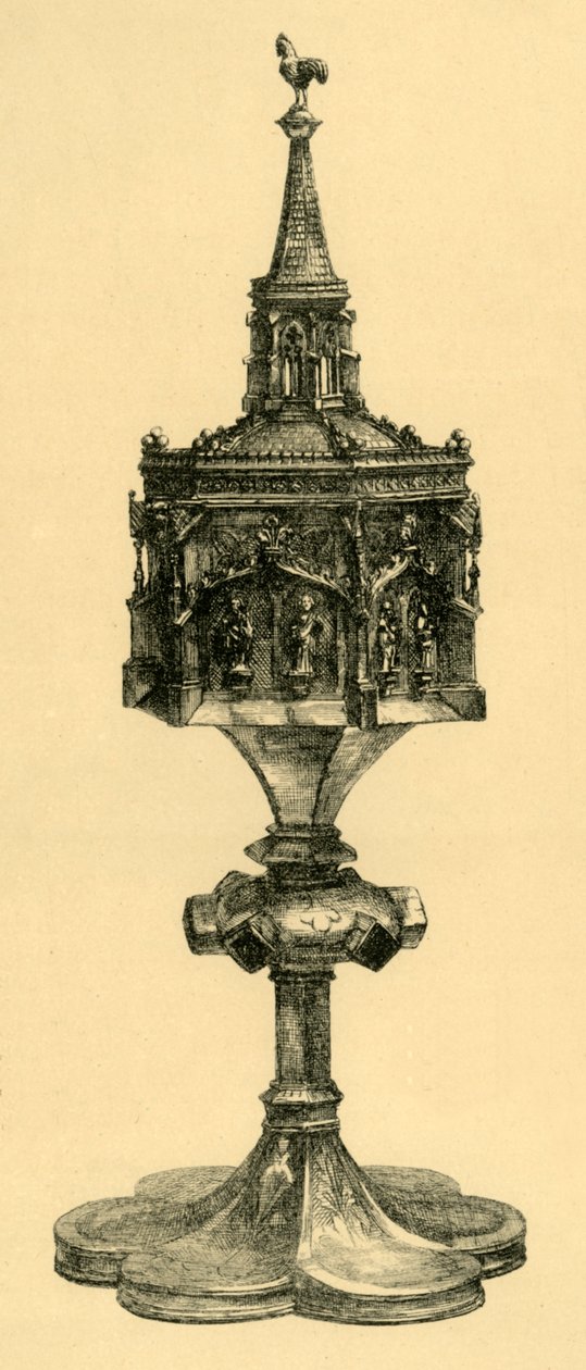 Měděný zlacený pyxy, polovina 15. století, 1881. od M Sullivan