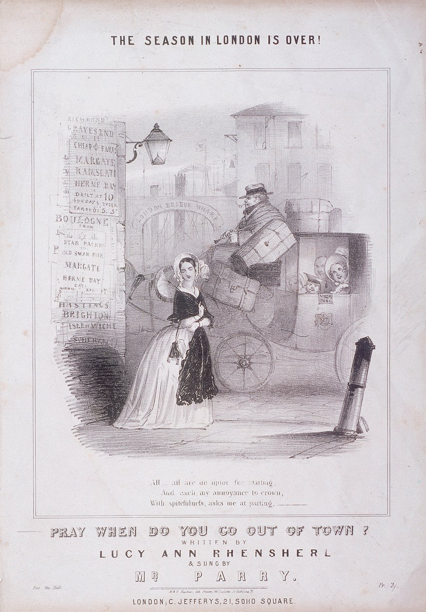 London Bridge Wharf, Londýn, c1840 od M and N Hanhart