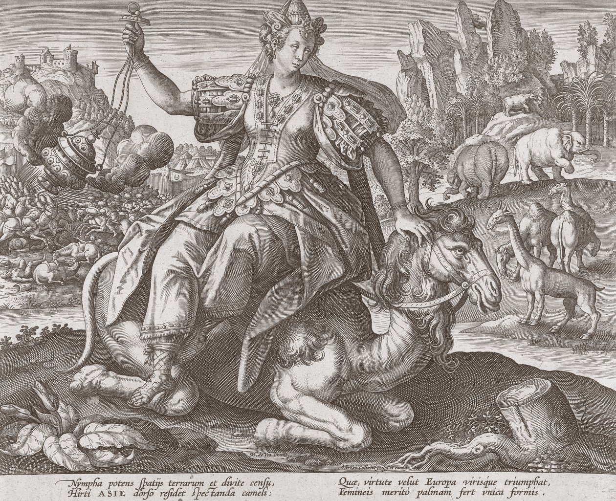 Asie ze čtyř kontinentů, vyd. C 1588-89 od Maarten de after Vos
