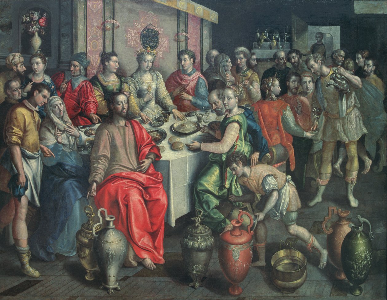 Manželství v Káně, 1597 od Maarten de studio of Vos