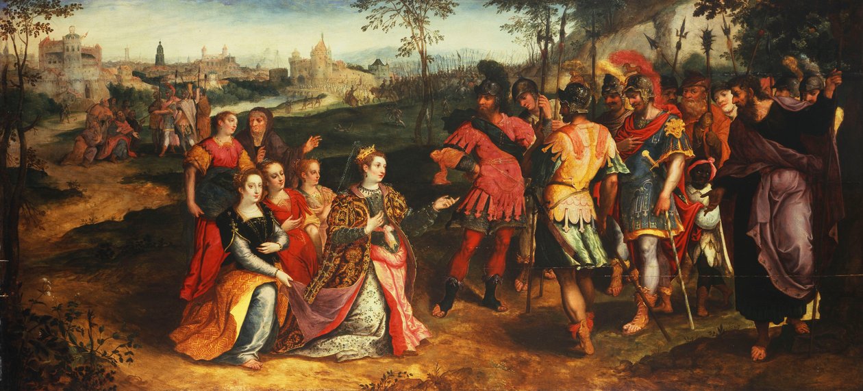 Coriolanus a Volumnia, od Maarten de Vos