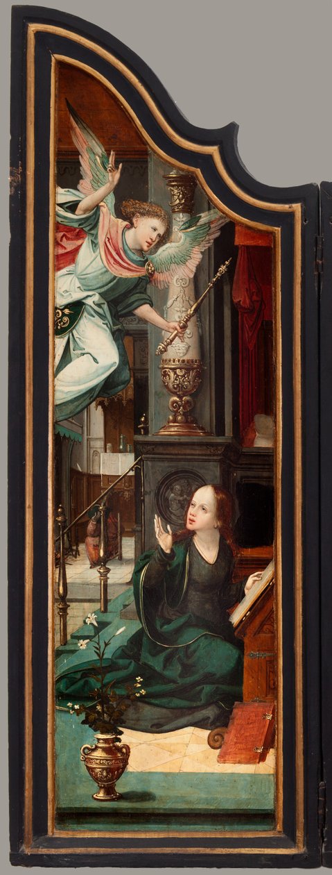 Triptych. Maarten de Vos. 16. století. Olej na dřevě. Oltářní obraz otevřel levé křídlo. od Maarten de Vos