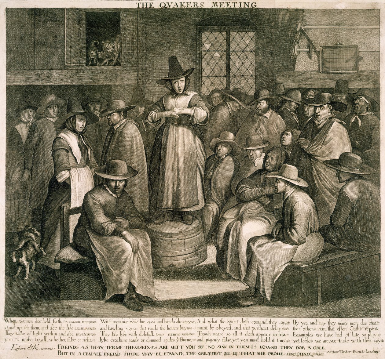 Kvakerské setkání od Maarten van (after) Heemskerck
