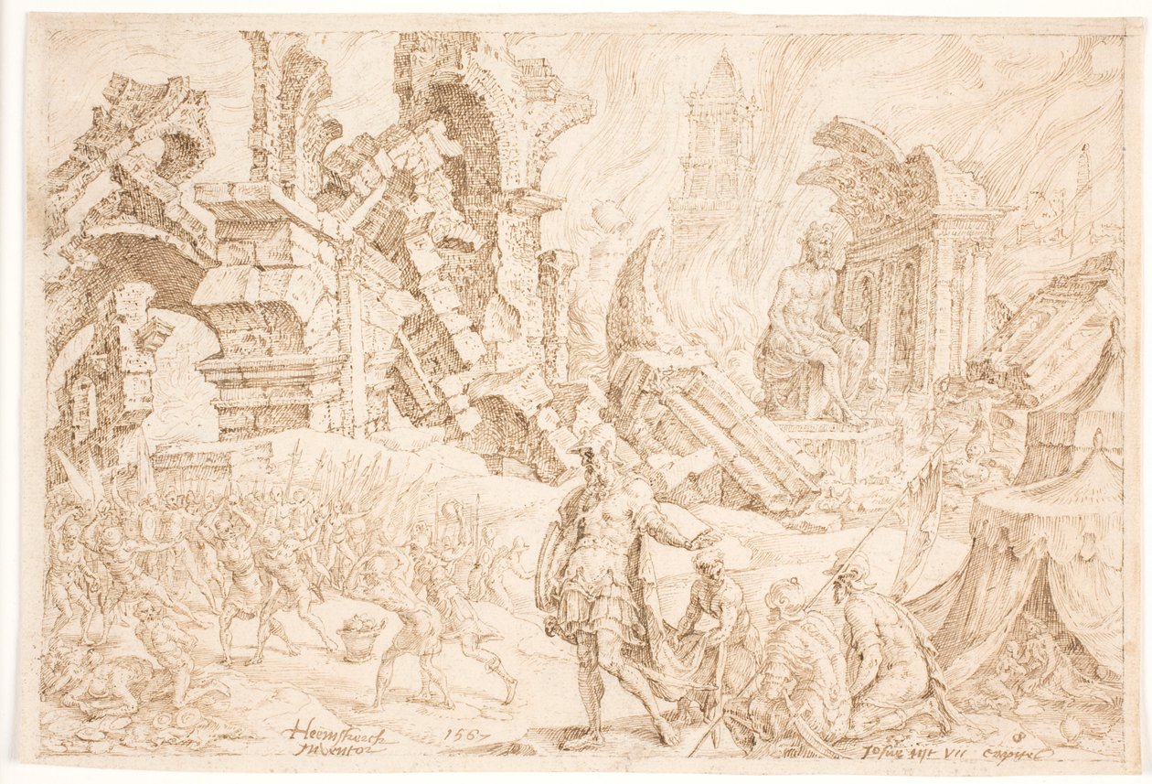 Achan a jeho rodina jsou ukamenováni od Maarten van Heemskerck