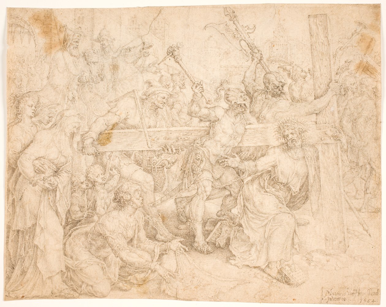 Kristus nese svůj kříž od Maarten van Heemskerck