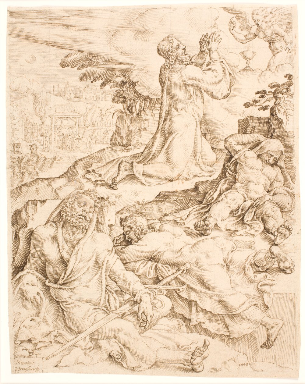 Kristus na hoře Olivetské od Maarten van Heemskerck