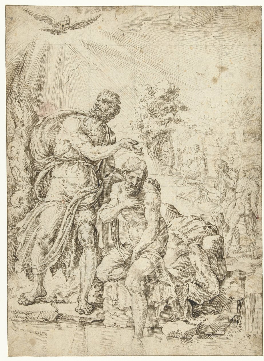 Křest Kristův od Maarten van Heemskerck