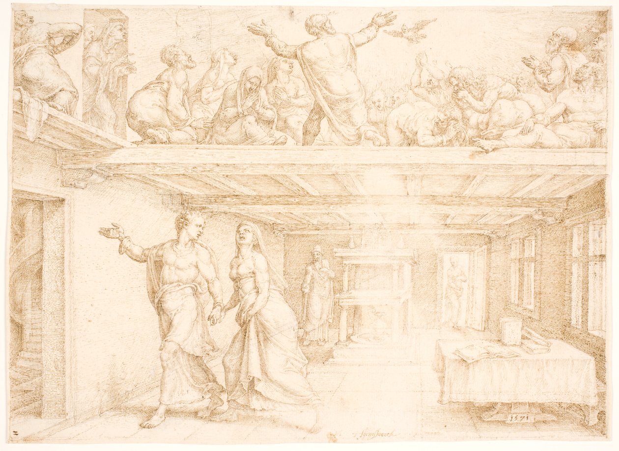 Vylití Ducha svatého o Letnicích od Maarten van Heemskerck