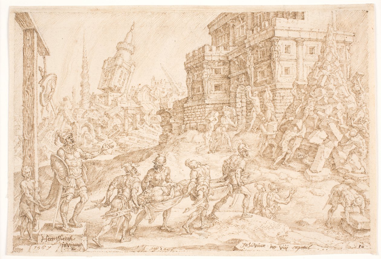 Král Aj je pohřben od Maarten van Heemskerck