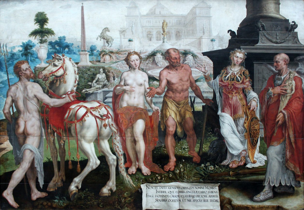 Momos vytýká dílům bohů od Maarten van Heemskerck