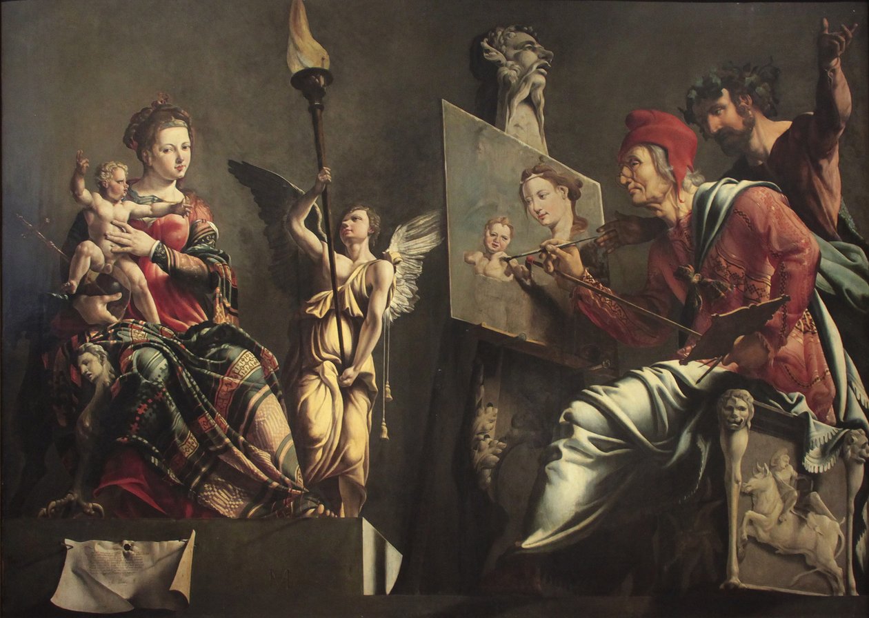 Svatý Lukáš maluje Pannu Marii od Maarten van Heemskerck