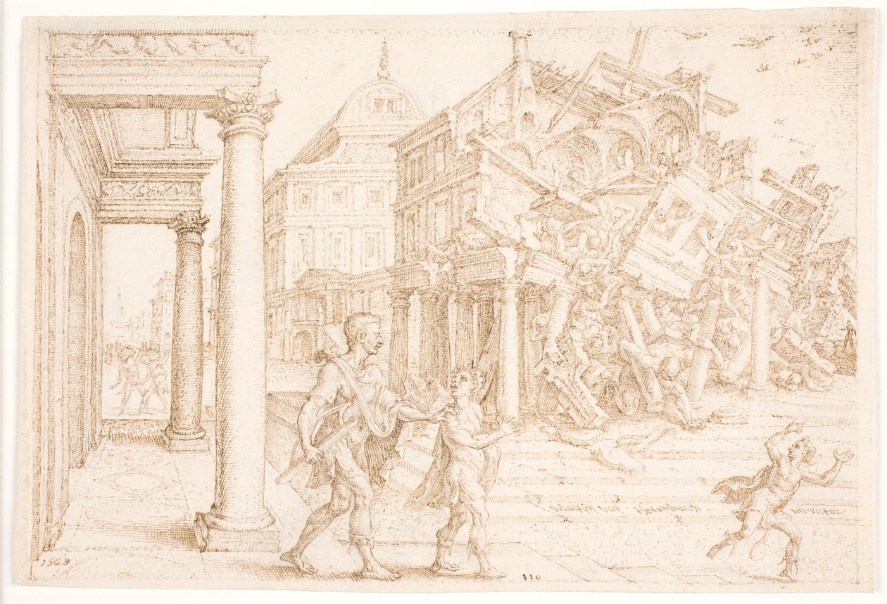 Samson zničí dům s Pelištejci od Maarten van Heemskerck