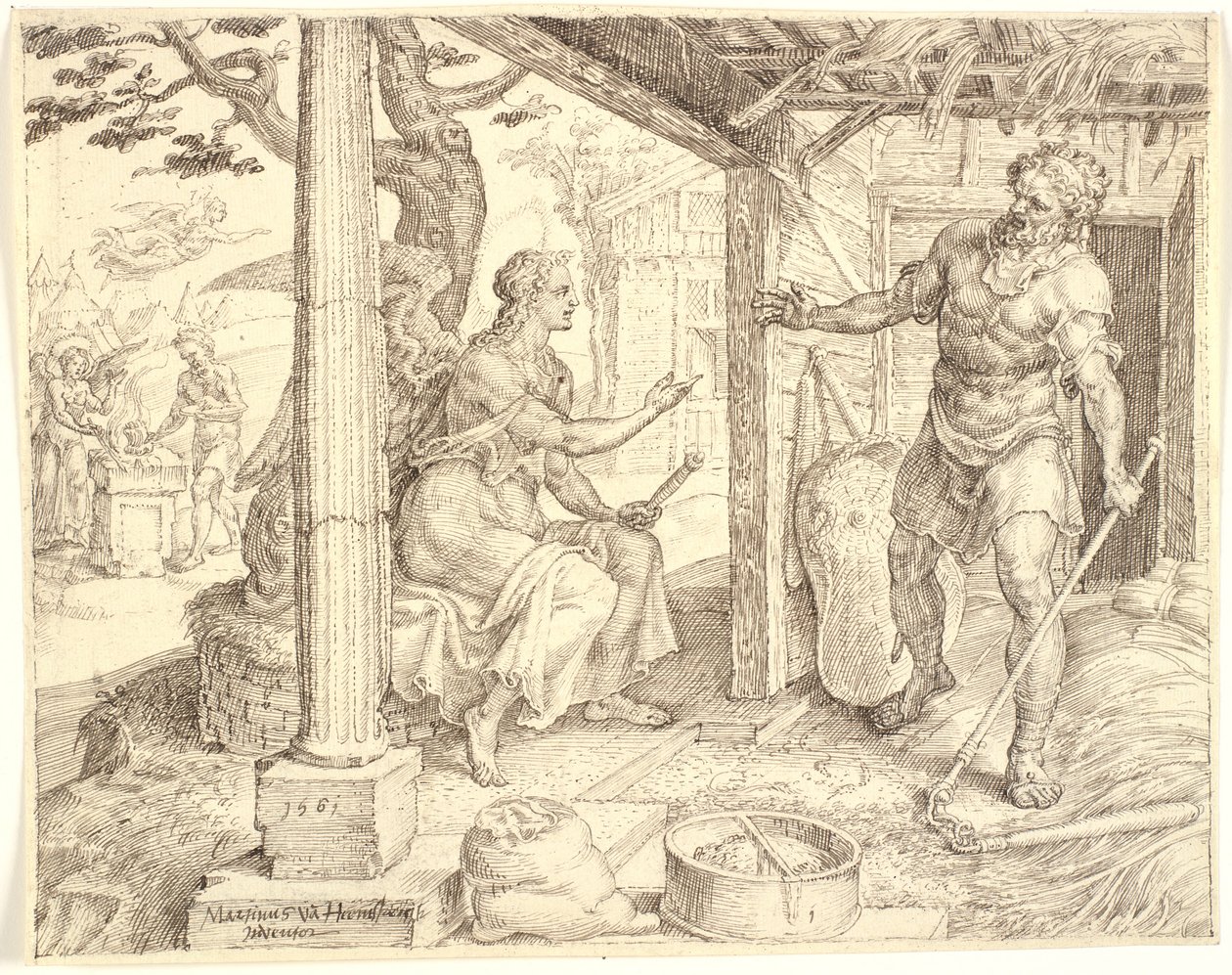 Anděl se zjevuje Gideonovi od Maarten van Heemskerck