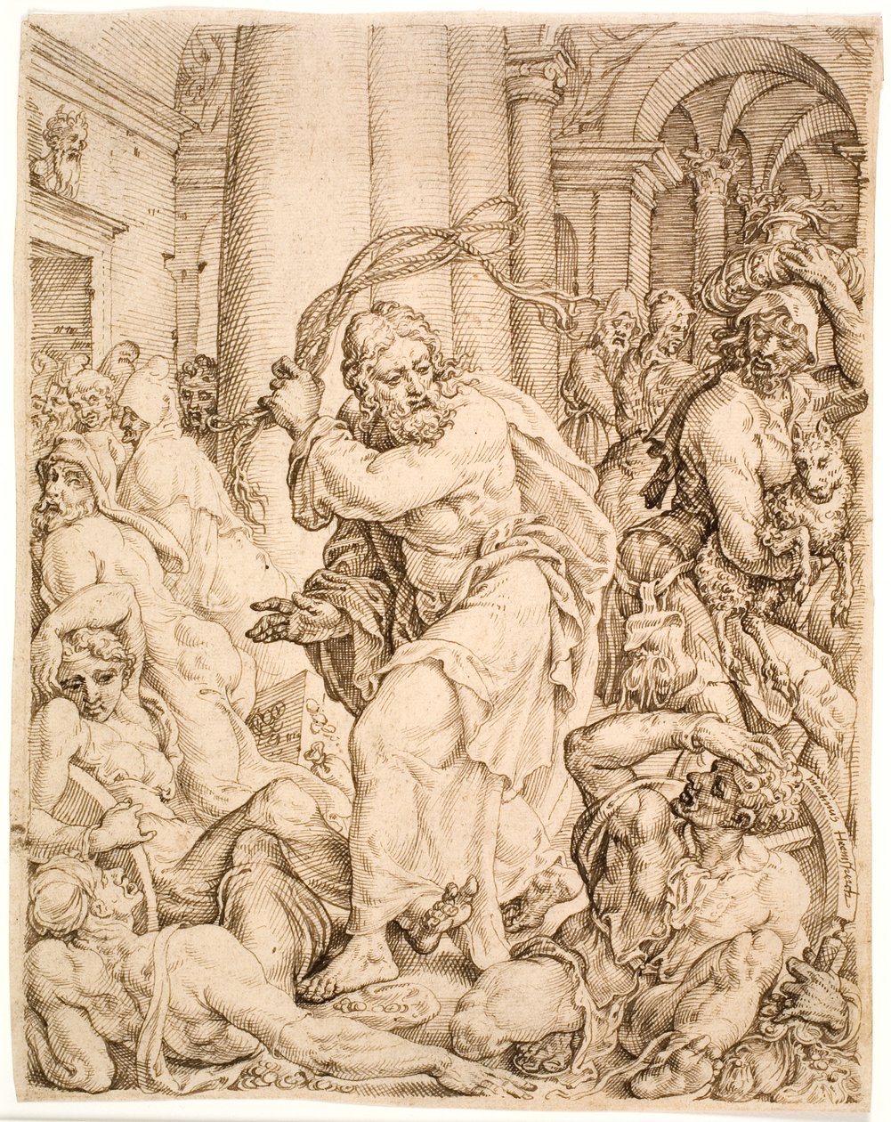 Vyhnání z chrámu od Maarten van Heemskerck