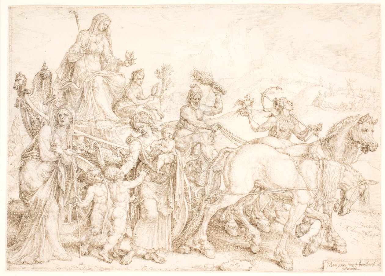 Triumfální vůz Pokora od Maarten van Heemskerck