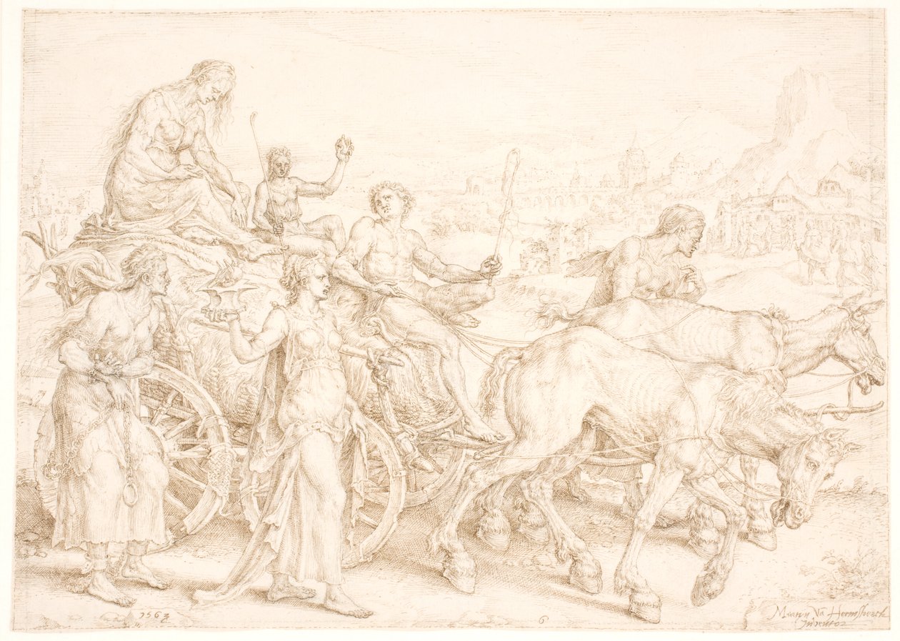 Triumfální vůz chtít od Maarten van Heemskerck