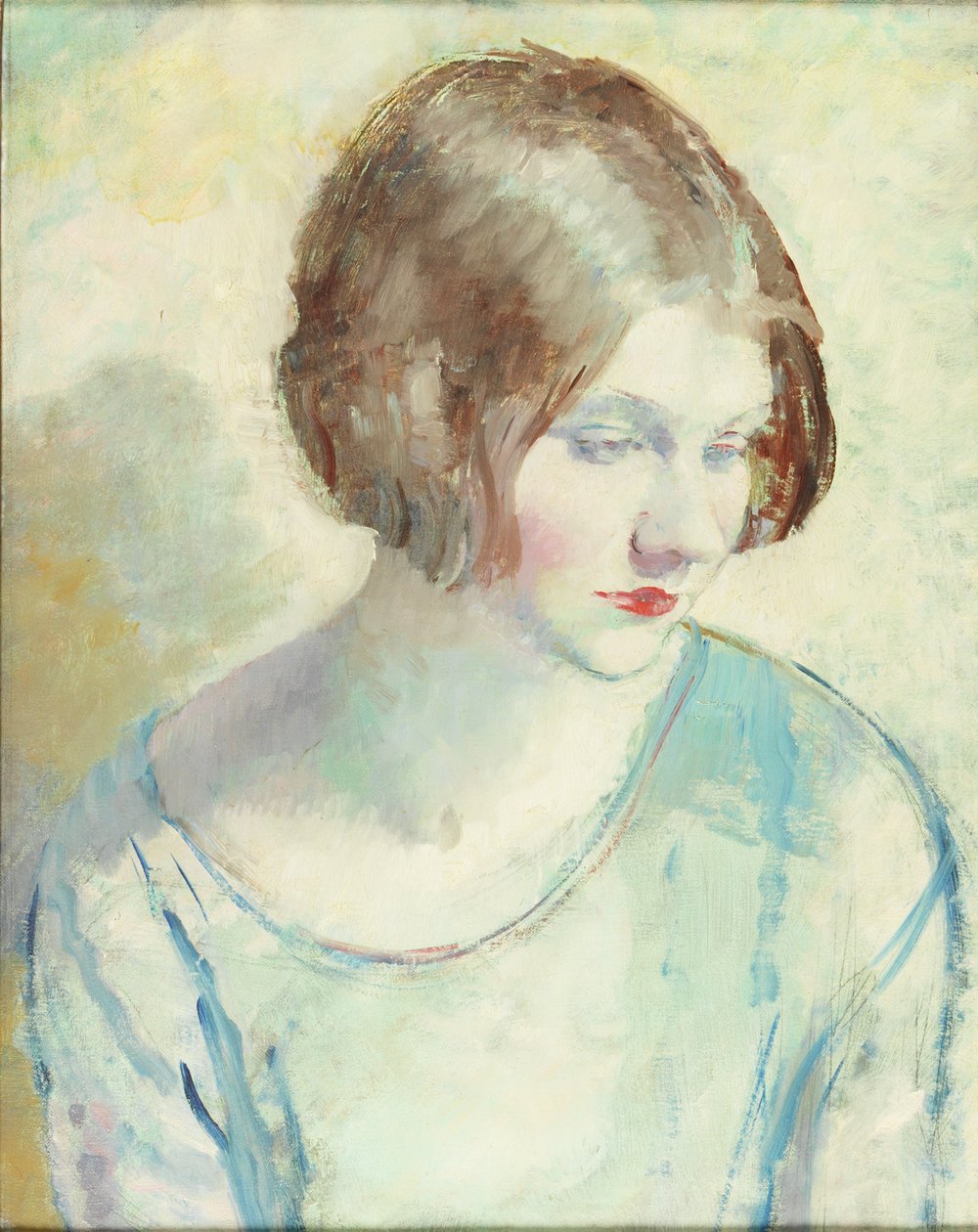 Helen (olej a tužka na plátně) od Mabel Greenberg