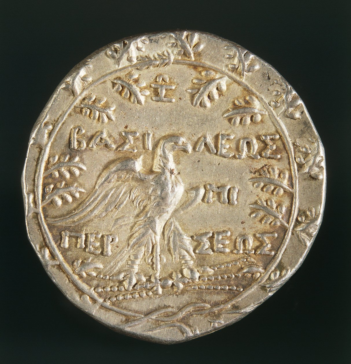 Tetradrachma makedonského krále Persea, ražená v Pelle, Makedonské království, rub, kolem 179-168 př. n. l. (stříbrná) od Macedonian