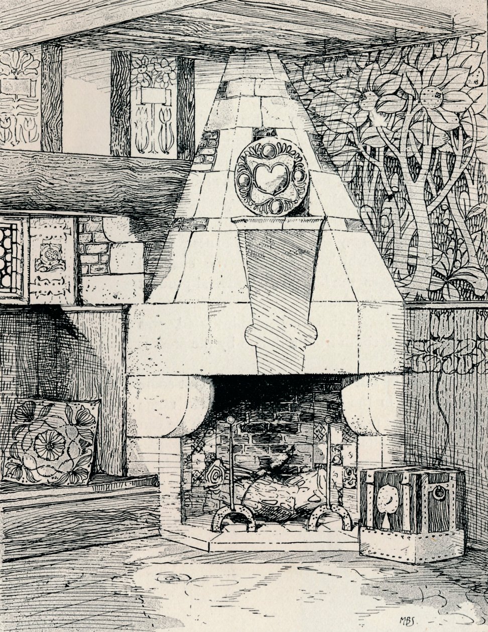 Rohový krb, c1895, 1896 od Mackay Hugh Baillie Scott
