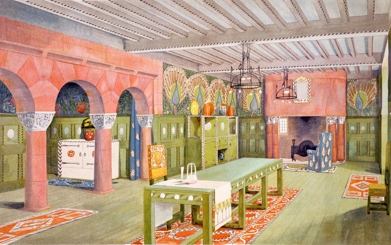 Jídelna, tisk Emil Hochdanz, kolem roku 1901 od Mackay Hugh Baillie Scott